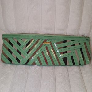 Authentic Burberry Green Check Clutch